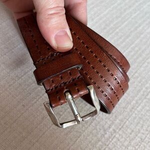 🇮🇹Fabio Corti Belt Leather Brown Made in Italy Size S 30”-34”